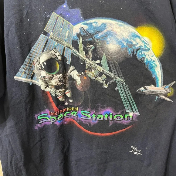 Wild Cotton Mens Blue T Shirt XL International Space Station Imax 3D Graphic Top - Picture 5 of 8